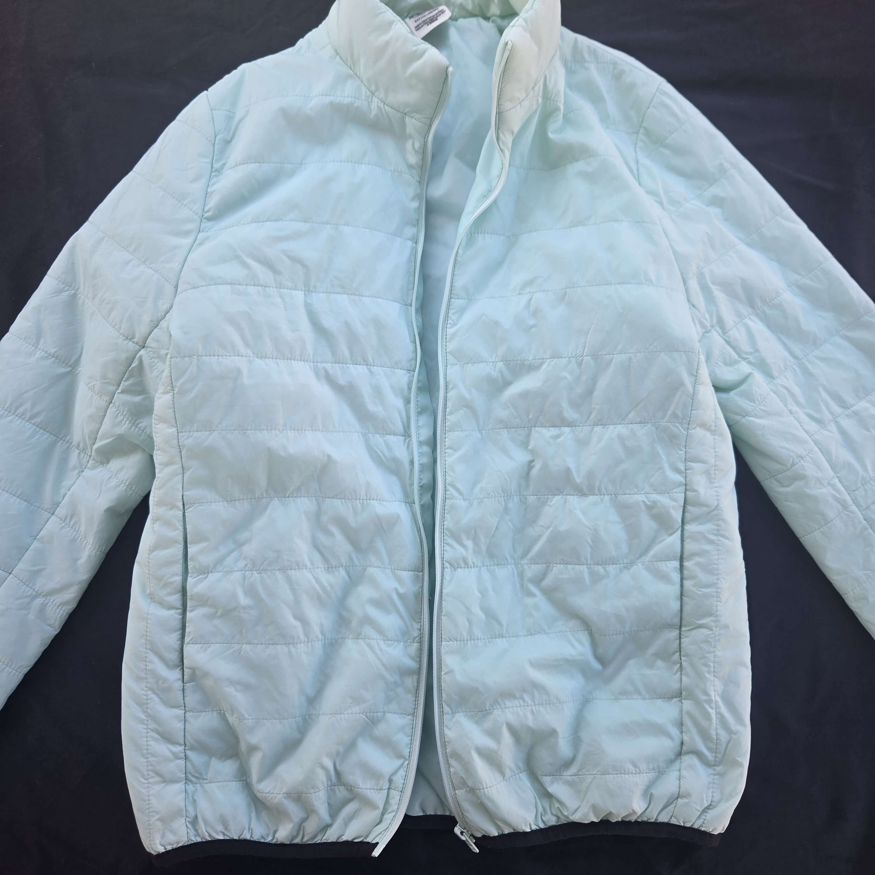 Light Blue Quilted Puffer Jacket